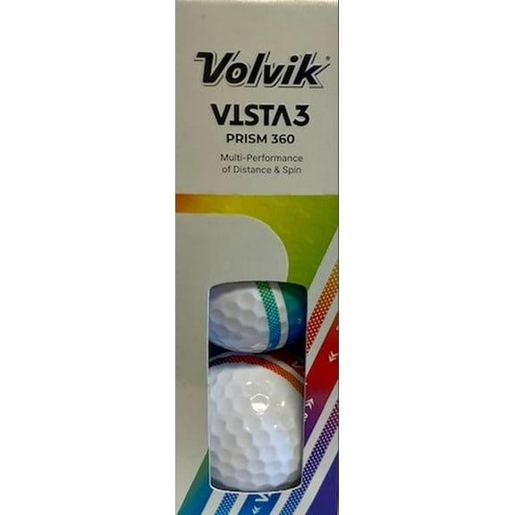 Volvik Vista3 Prism 360 Golf Balls (White, 3pk) 1 Sleeve NEW