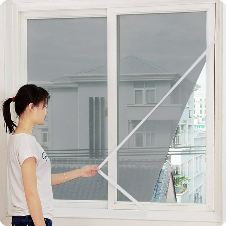 Window Screen Indoor Insect Fly Screen Curtain Mosquito Netting Door Window, Size: One size, Gray
