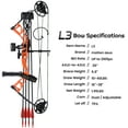 thumbnail image 4 of Junior Compound Bow Set for Youth, Kids, Beginners & Women, Lightweight Design, 10-40Lbs Draw Weight, 16"-28" Draw Length, 290fps, Fully Adjustable, 4 of 8