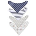 thumbnail image 2 of Hudson Baby Infant Boy Cotton Fleece Bandana Bibs 4pk, Aztec, One Size, 2 of 2