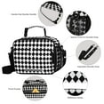 thumbnail image 3 of FORMRS Student Insulated Lunch Bag with Shoulder Strap Reusable Cooler Box for School, Black and White Geometric, 3 of 9
