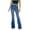 Blue, variant on Buigttklop Pants for Women Straight Leg Denim Pants for Women High Waisted Stretchy Frayed Denim Pants Casual Trousers