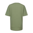thumbnail image 5 of tklpehg Womens Short Sleeve Tops Summer Comfy Crew Neck Ladies Tops T Shirts Fashion Feather Print Graphic Tee Shirts Leisure Loose Workout Tops Blouses (#A01-Army Green,XXXL), 5 of 5