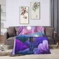 thumbnail image 6 of DouZhe Ultra-Soft Micro Fleece Lightweight Flannel Bed Blanket, Gnome Moon Snow Purple Print Cozy Warm Throw Blankets, 60"x50", 6 of 7
