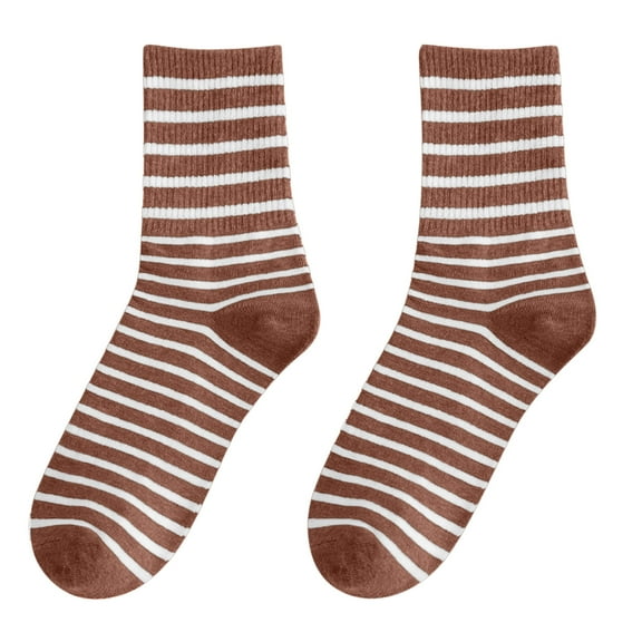 Yanyanz Toddler Socks, Womens Winter Autumn And Winter Mid Tube Stripe Printing Warm Stockings, Socks G One Size