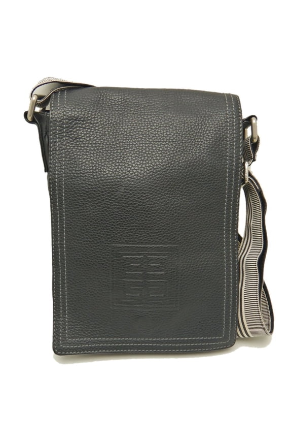 Pre-Owned GIVENCHY Men's Black Leather Shoulder Bag 253465 (Good)