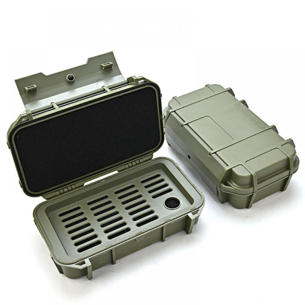 Huele 2pcs Outdoor Plastic Waterproof Shockproof Box Airtight Survival Case Container Storage Carry Box Small ?5.31'' x 3.15 