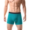 thumbnail image 3 of Men's Cotton Mid Rise Boxer Briefs Blue M, 3 of 4
