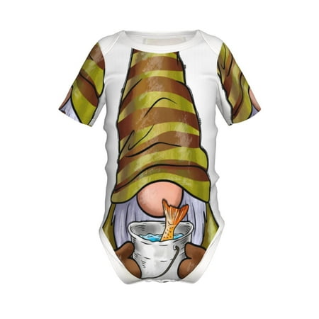 

Yiaed Fishing Gnome Fisherman Print Infant Climbing Short Sleeve Onesie One-Piece Baby Bodysuit Clothes 0-12 Months -6 Months