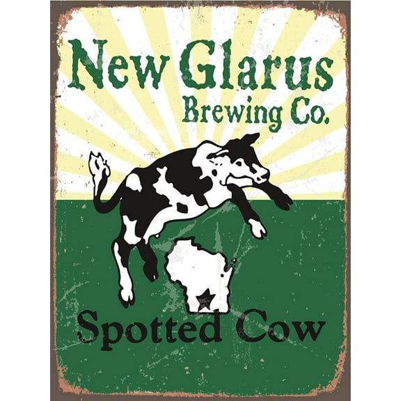 Pozino Spotted Cow Beer Vintage Replica Tin Sign 8x12 Inches Retro Vintage Decor Sign Metal Tin Sign Home Bar Wall Decor