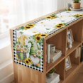 thumbnail image 6 of Table Runners 72 Inches Long Dress Scarves, Sunflower Gnomes Farmhouse Kitchen Table Runner, Coffee Tablerunners, Spring Farmhouse Country Daisy Leaf Plaid 14x72 Inch, 6 of 9