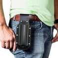 thumbnail image 4 of COM1950s Pu Leather Waist-Mounted Beer Sleeve - Hands-Free Bottle & Can Holder for Outdoor,Camping,Hiking (Black/Coffee), 4 of 7