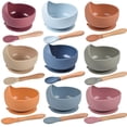 thumbnail image 4 of Baby Bowls With Suction - 2 Piece Silicone Set With Spoon For Babies Kids Toddlers - BPA Free Baby Led Weaning Food Plates - First Stage Self Feeding Utensils, 4 of 5