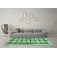 thumbnail image 3 of Ahgly Company Machine Washable Indoor Square Abstract Turquoise Blue Modern Area Rugs, 8' Square, 3 of 4