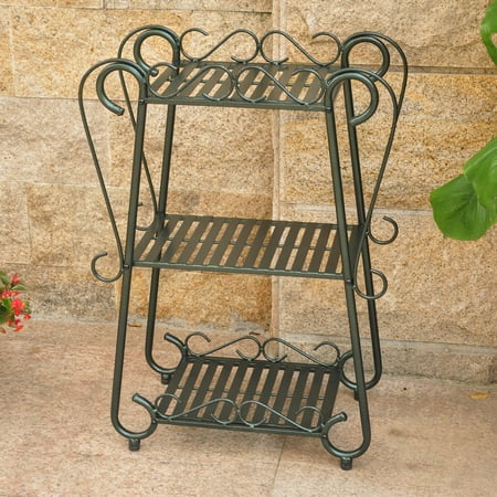 Bronze Antique Glass Shelf - International Caravan Santa Fe 3-Tier Plant Shelf Set
