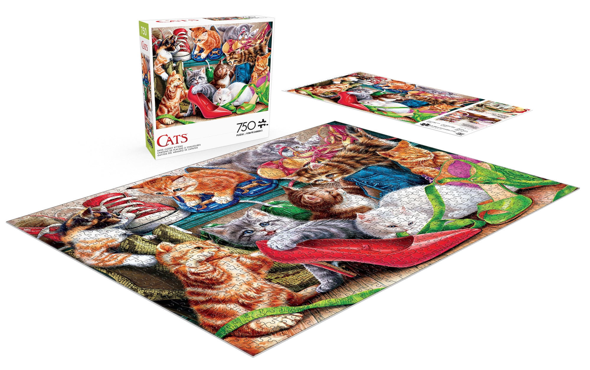 Buffalo Games Shoe Closet Kittens 750-Piece 24 x 18-Inch Interlocking Jigsaw Puzzle for Adults Ages 14+