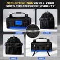 thumbnail image 5 of 18 Inch Open Top Tool Bag, Tool Bags for Men with 30 Pockets, 1680D Waterproof Fabric, Foldable Electrician Tool Bag with Rotating Handle, Reflective Tool Organizer for Men, Blue, 5 of 7