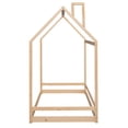 thumbnail image 6 of Gewnee Twin Size Floor Bed, Wood Twin House Bed with Rails for Toddler Kids,Natural, 6 of 8