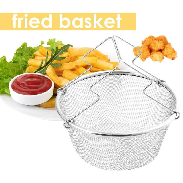 Panier Frit Portable en Acier Inoxydable Ailes de Poulet Frit Panier à Collations