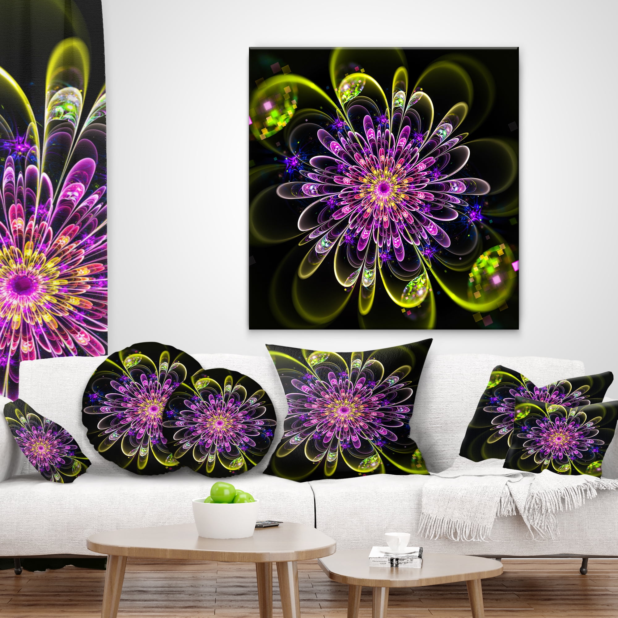 Designart 12" x 20" Purple Polyester Throw Pillow