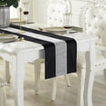 thumbnail image 3 of Camino de mesa negro de 180 cm con purpurina y diamantes plateados para mesa de cocina, mesa de café, tocador, decoración de armario de vinos (32 x 180 cm, negro), 3 of 4