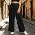thumbnail image 4 of Mifsaly Wide Leg Track Pants Women High Waisted Pleated Athletic Pant Lightweight Breathable Flowy Casual Daily Wear Workout Clothes with Pockets Black,L, 4 of 7