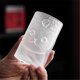 thumbnail image 4 of Vaso pequeño de vidrio esmerilado, bonito vaso con relieve de gato caqui for leche, zumo y té, 120 ml, 4 of 7