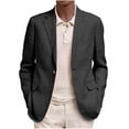 thumbnail image 3 of MaFYtyTPR Men Casual Blazer Jacket Stretch Button Casual Business Coat Suit Dress Jackets Long Sleeve Slim Fit Winter Fall Outwear A-Black,XXL, 3 of 7
