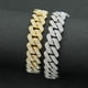 thumbnail image 5 of 2 uds hip-hop pulsera de cadena cubana criptográfica de diamantes completos para hombres pulsera exagerada hipster accesorios de oro, 5 of 5