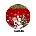 thumbnail image 2 of YIFUNIN 90cm Christmas Tree Skirt Red Xmas Tree Ornaments, Soft Plush Christmas Tree Mat with Snowy Pattern for Holiday Party Decorations, 2 of 5