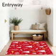 thumbnail image 3 of ODIKA 4'x6' Machine Washable Non-Slip Area Rug, Joyful Winter Wonderland Entryway Welcome Seasonal Decoration High Traffic Rug with Pad, Red, 505394, 3 of 8