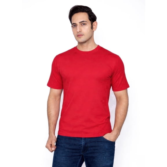 Qure Vintage Solid Cotton Crew Neck T-Shirt for Men | Regular Fit Short Sleeve Casual Everyday Tee