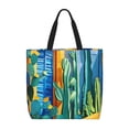 thumbnail image 1 of Fotbe Bright Paper Cactus Scene Bolsa Tote con Estampado para Mujer, Bolsos con Cremallera, Bolsa de Hombro Casual de Gran Capacidad con Bolsillos Internos, 1 of 7