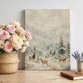 thumbnail image 2 of Canvas Wall Art, Christmas Framed Canvas Prints for Hallway Living Room, Winter Elks Pine Forest Snowflake Xmas Extra Large Gallery Wrapped Wall Decor for Home Office, Gifts, 20"x30" Ship Next Day, 2 of 9