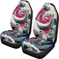 thumbnail image 5 of Uourmeti Octopus Wave Art Pattern Car Seat Covers Full Set Breathable Automotive Seat Cover Durable 3 PCS Car Seat Cover Full Set Fit for Cars Truck, 5 of 10