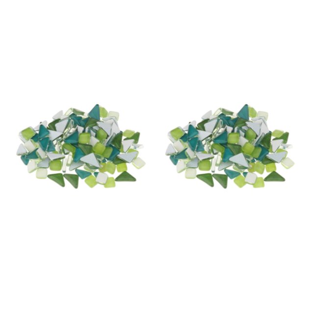 kurtrusly Beautiful Mosaic Tiles Assorted Craft Glass Pieces Stones Artistic Green 1-2cm 2Set