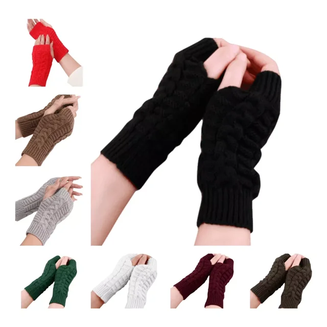 Mayoreo Paquete 20x Guantes Sin Dedos Frió Invierno Lana