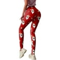 thumbnail image 3 of Liacowi Women's Tight Pants, Christmas Style Pattern Hip Lifting Trousers, 3 of 5