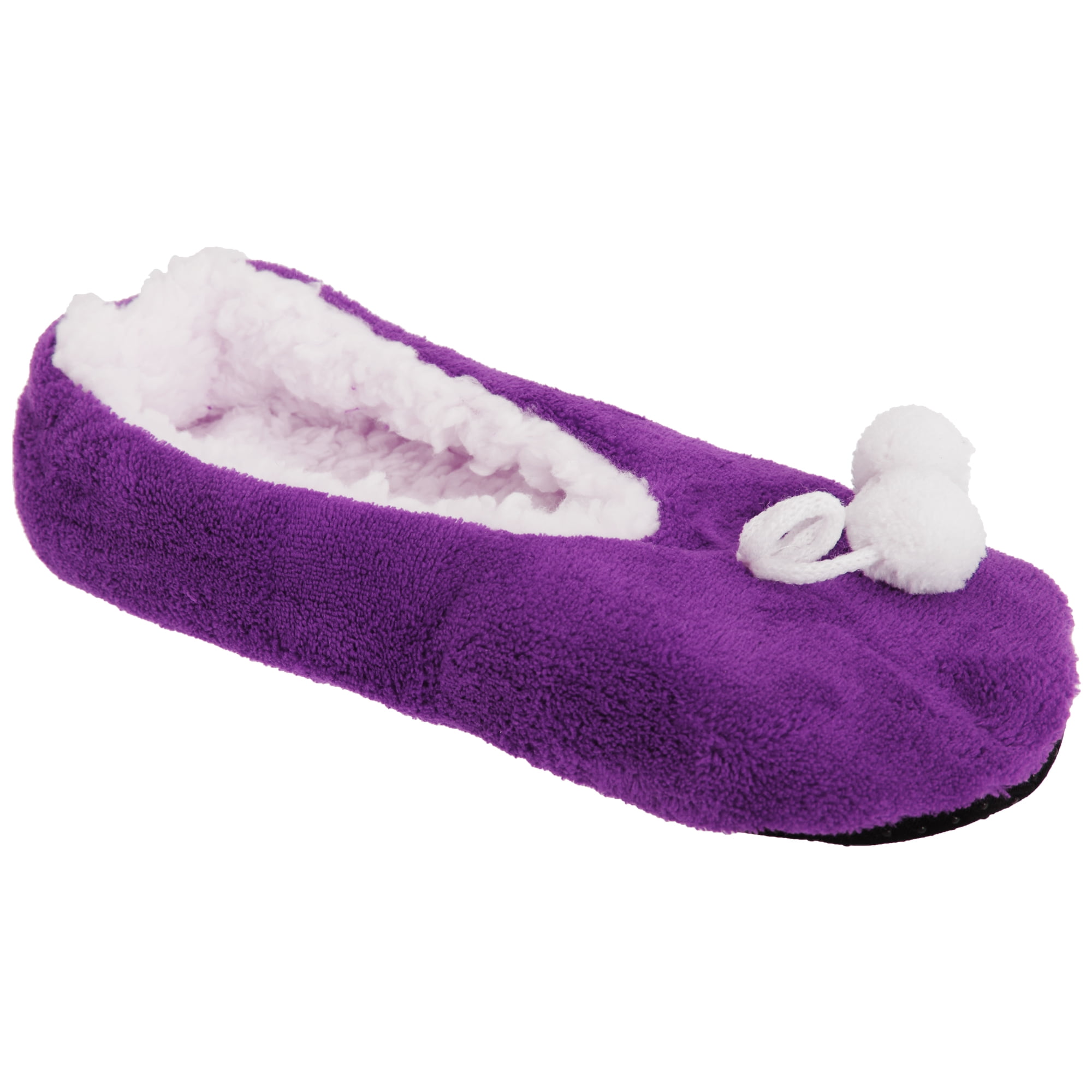 Womens/Ladies Tootsies Fleece Lined Slip On Ballet Slippers Walmart