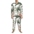 thumbnail image 3 of Honeii Flamingo Palm Trees Pattern Mens Pajamas Set,2pcs Men's Lounge Long Sleeve Sleep Shirt and Pajama Bottoms Sleepwear Set,Mens Pjs Sets-XX-Large, 3 of 7