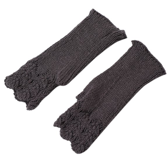 Fgnfyis Winter Gloves for Women Fingerless Half Finger Winter Stretchy Knit Unisex Warm Outdoor Mittens Arm Sleeves Dark Gray