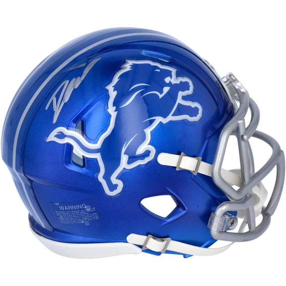 D'Andre Swift Autographed Detroit Lions Flash Speed Mini Helmet-Fanatics *Silver - Fanatics Authentic Certified