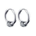 thumbnail image 1 of 1Pc Men Boys Punk Circle Ear Clip Stainless Steel Circle Earring Tassel Rings Earring Hip Hop Style Jewelry, 1 of 9