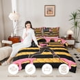 thumbnail image 3 of Erosebridal Teens Baseball Gamer Ice Cream Drip Full Size Comforter Sets 3 Pieces,USA Flag Waffle Bedding Sets for Kids Boys Girls,Black Reversible,Lightweight Room Decor, 3 of 6