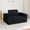 Black, variant on YWEN 58-inch Convertible Compression Sofa Bed, Modern Corduroy Floor Couch with Square Arms, Pillow, Removable Washable Cover and Nonskid Bottom for Living Room, Bedroom