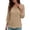 Beige, variant on Women's Summer Dressy Casual Tops 3/4 Sleeve Lace Trim V Neck Shirts Elbow Length Blouse Elegant Trendy Tunic T shirts