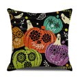 thumbnail image 2 of Toystoory Funda de almohada decorativa, decoración de Halloween, funda de almohada acogedora con patrón de calabaza, funda de cojín cuadrada para sofá, Decoración del hogar dieciséis SXYM42 Toystoory HA060851-16B, 2 of 6