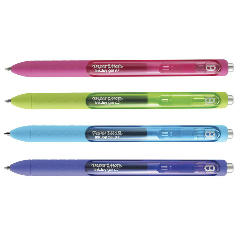 Paper Mate InkJoy Gel Retractable Pens - 0.7mm Medium Point - Blue Ink - Pack of 4