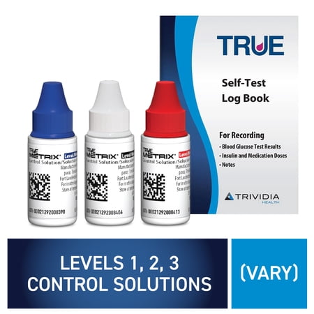 TRUE METRIX Control Solution Bundle Level 1, 2, and 3 Solutions, TRUEplus Log Book