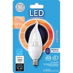 GE LED 4.5W Daylight Small Base Light Bulb, Clear Bent Tip